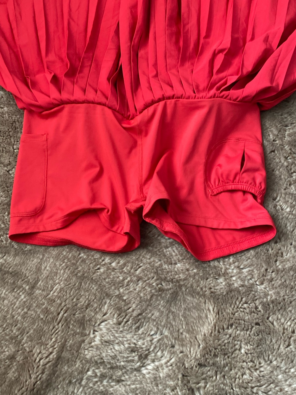 CRZ YOGA Red Pleated Circle Skirt - Picture 6 of 7